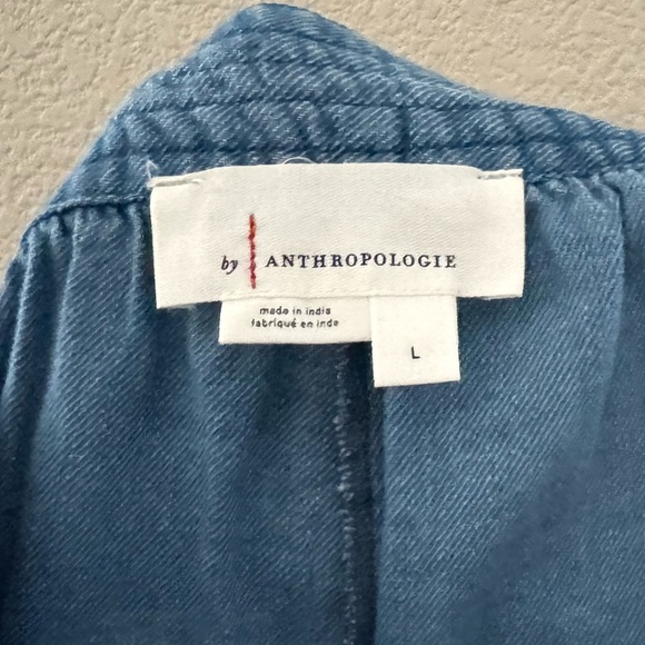 NWT Anthropologie Denim Harem Pants Large Chambray Blue Balloon Baggy Boho - Picture 13 of 14